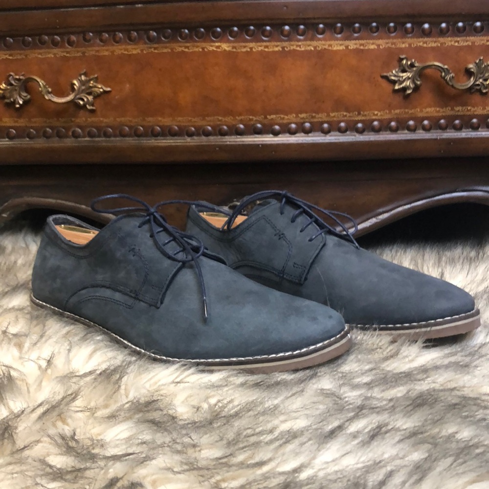 Retro Navy Suede Lace-up Casual Shoes